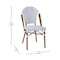 Flash Furniture Lourdes French Bistro 31.5in. Table, White and Navy PE Rattan, Glass Top w/2 Stack Chairs - Natural SDA-AD641012-80-2001-F-WHNVY-NAT-GG - alternate 8